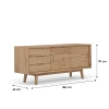Komoda z litego drewna 160 × 70 × 45 cm – 3 szuflady i przesuwne fronty